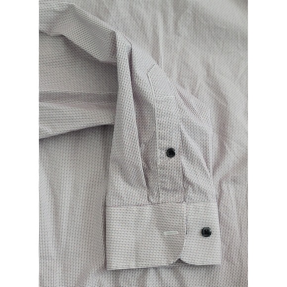 Nordstrom Rack Men's Red Blue Pin Dot Trim Fit Dress Shirt Size 16.5 X 34/35 - Picture 4 of 5